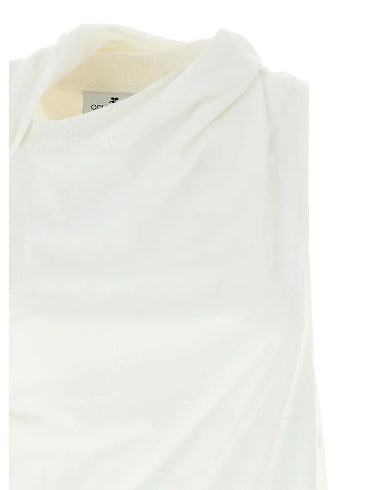 Courrèges Women's White Cotton Long Sleeve T-Shirt White
