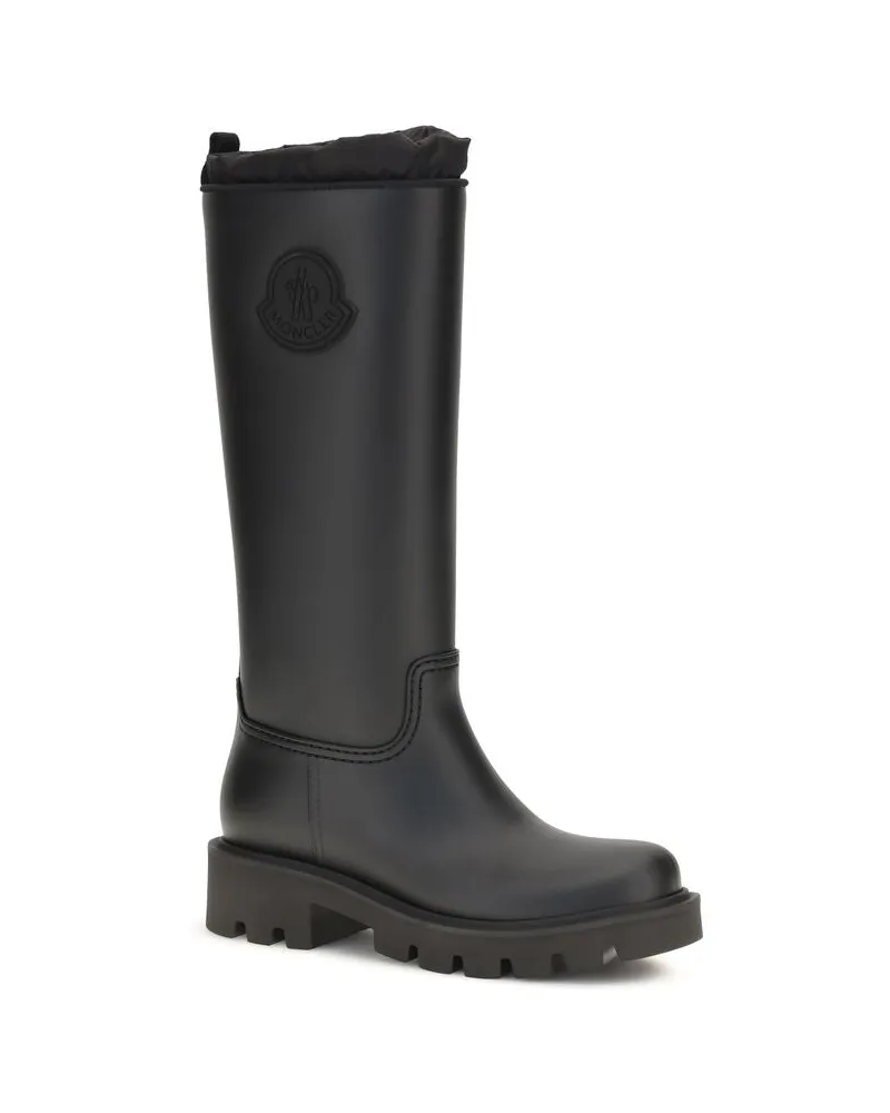Moncler Women's Black Pvc Rain Boots Black