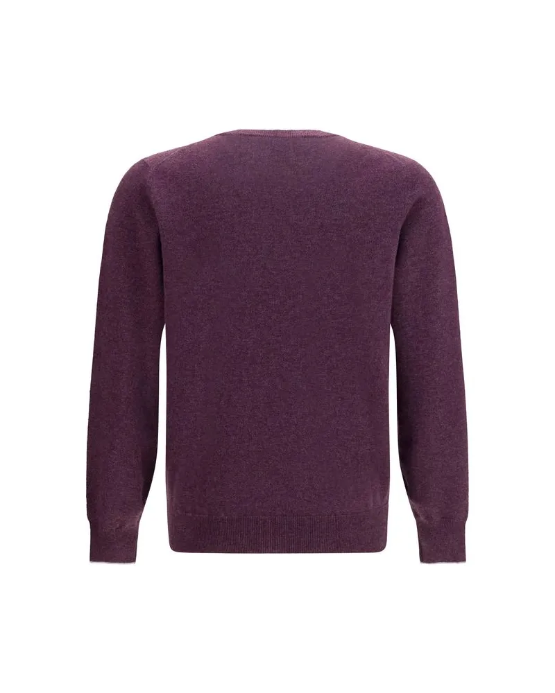 Brunello Cucinelli Men's Purple Cashmere Sweater Clothing Purple