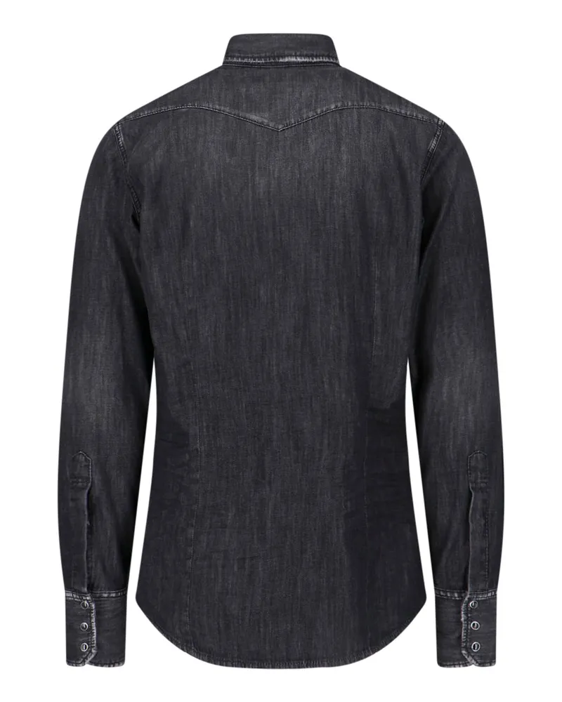 Dsquared2 Men's Shirts Black Cotton Black