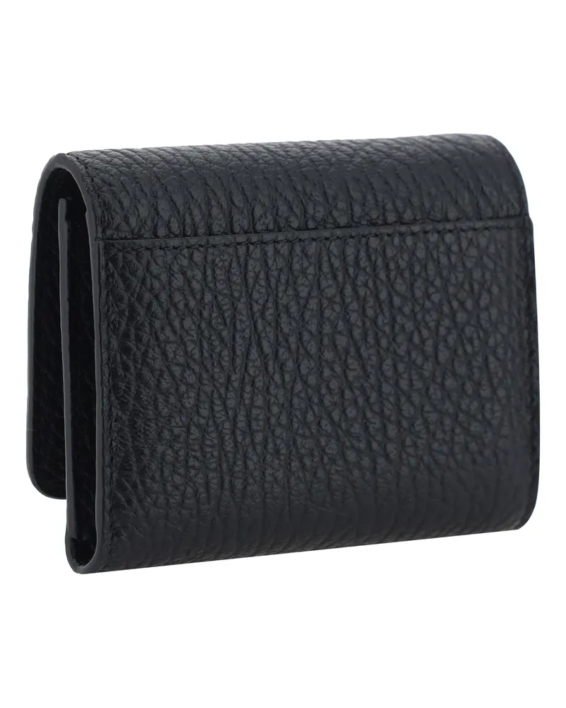 Maison Margiela Women's Grained Leather Wallet Black Calf Bos Taurus Black