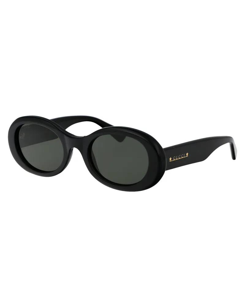 Gucci GG1587S Black Acetate Oval Sunglasses — Black Black