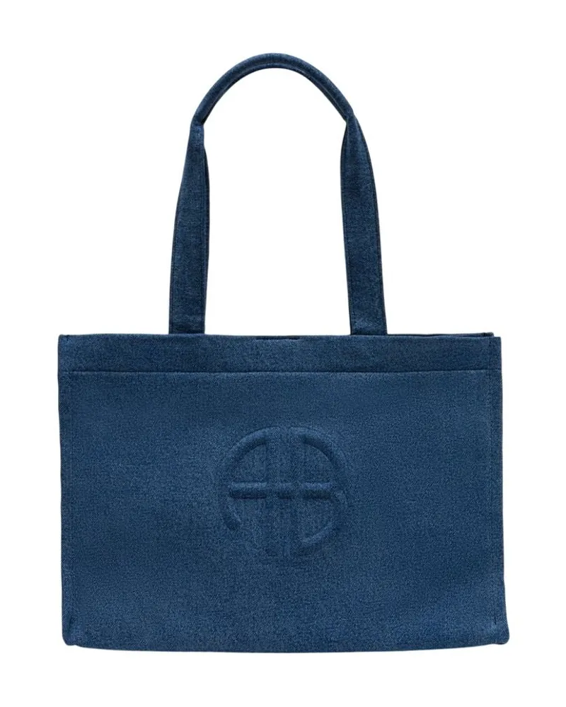 Anine Bing Women's Lara Tote Blue Cotton Blue