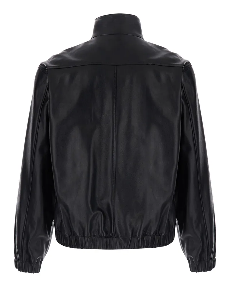 Saint Laurent Men's Leather Jacket — Black Lamb Coat Black
