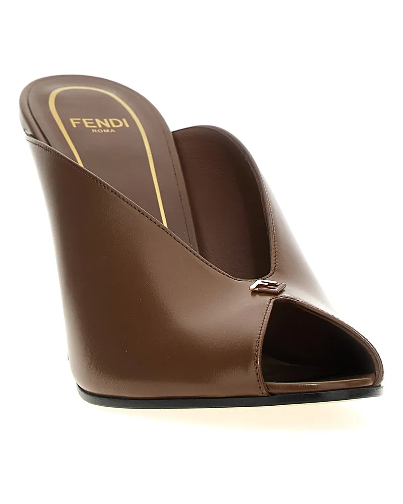 Fendi Filo High Heel Mule — Brown Brown