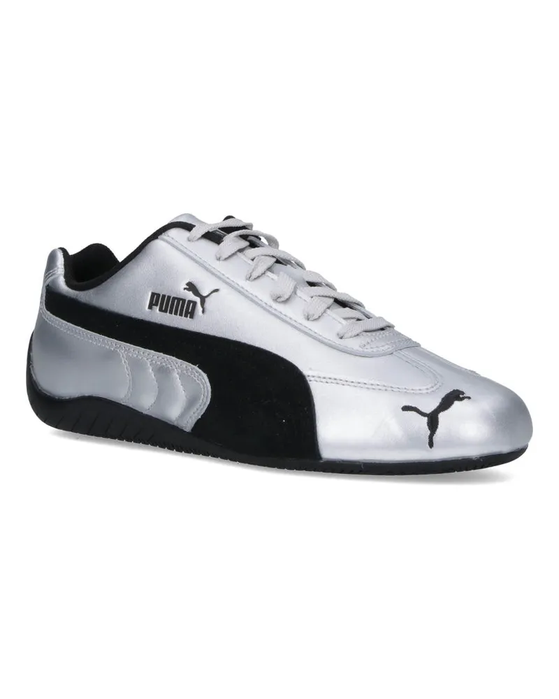 Puma Unisex Sneakers Silver Calf Leather Silver