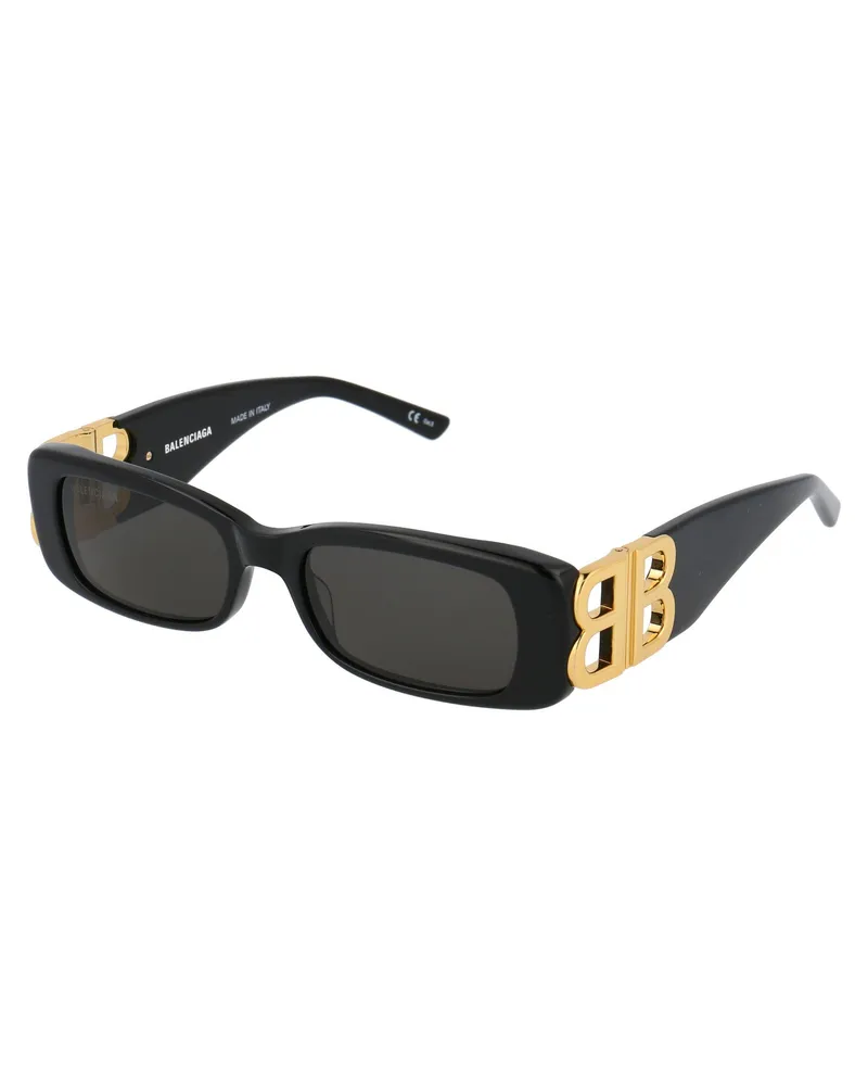 Balenciaga Women's Sunglasses Bb0096s Black-Gold-Grey Metal Black/gold/grey Black