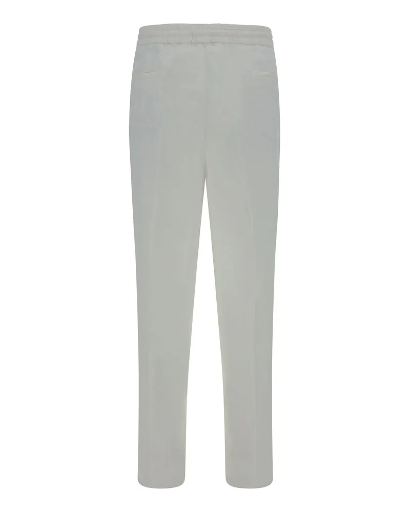 Brunello Cucinelli Men's Linen Pants Neve Trousers White