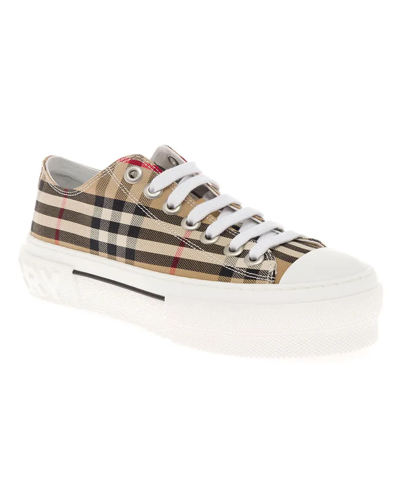 Burberry Women's Sneakers Vintage Check Beige Cotton Trainers Beige