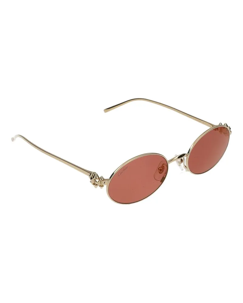 Cartier Women's Ct0644s Oval Metal Sunglasses Gold Gold