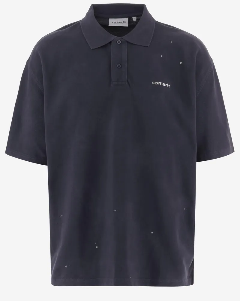 Carhartt WIP Men's Polo Shirt Cotton Dark Navy T-shirts And Polos Navy