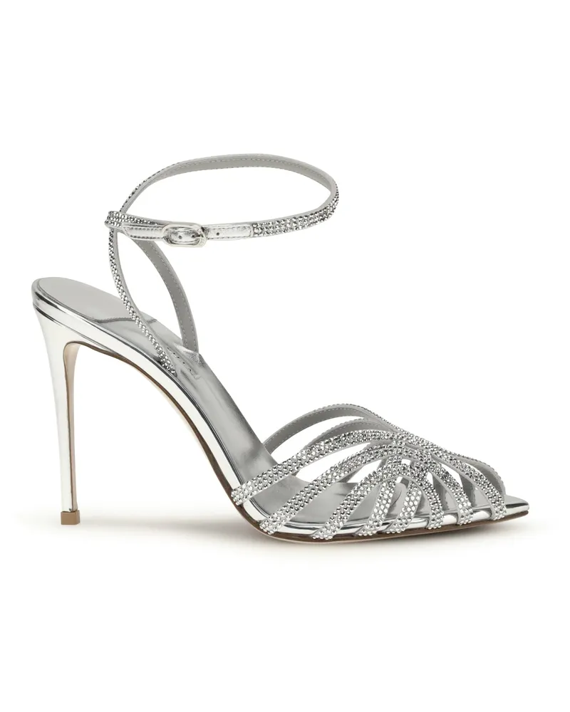 Le Silla Women's Sandals Embrace Divina Silver Leather Calf Silver
