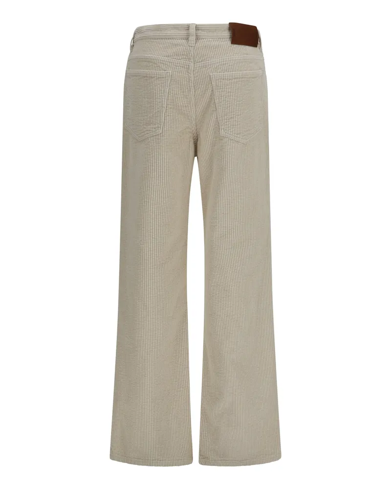 Marni Women's Corduroy Flare Pants Fog Cotton Trousers Beige