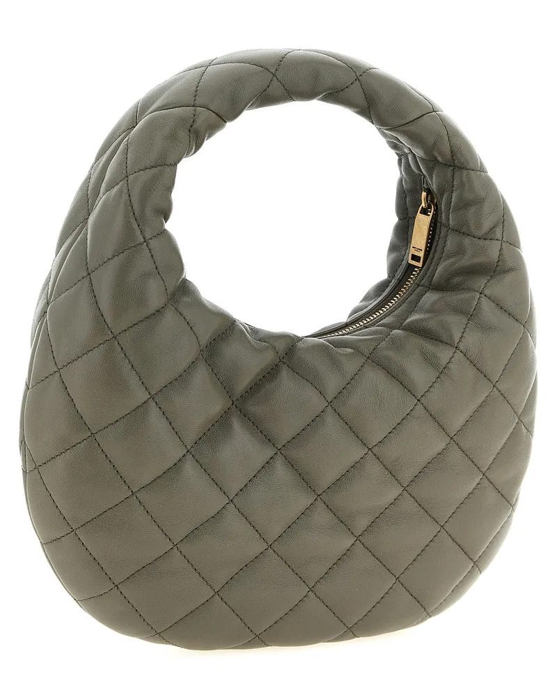 Saint Laurent Women's Icarino Shoulder Bag Gray Lamb Leather Gray