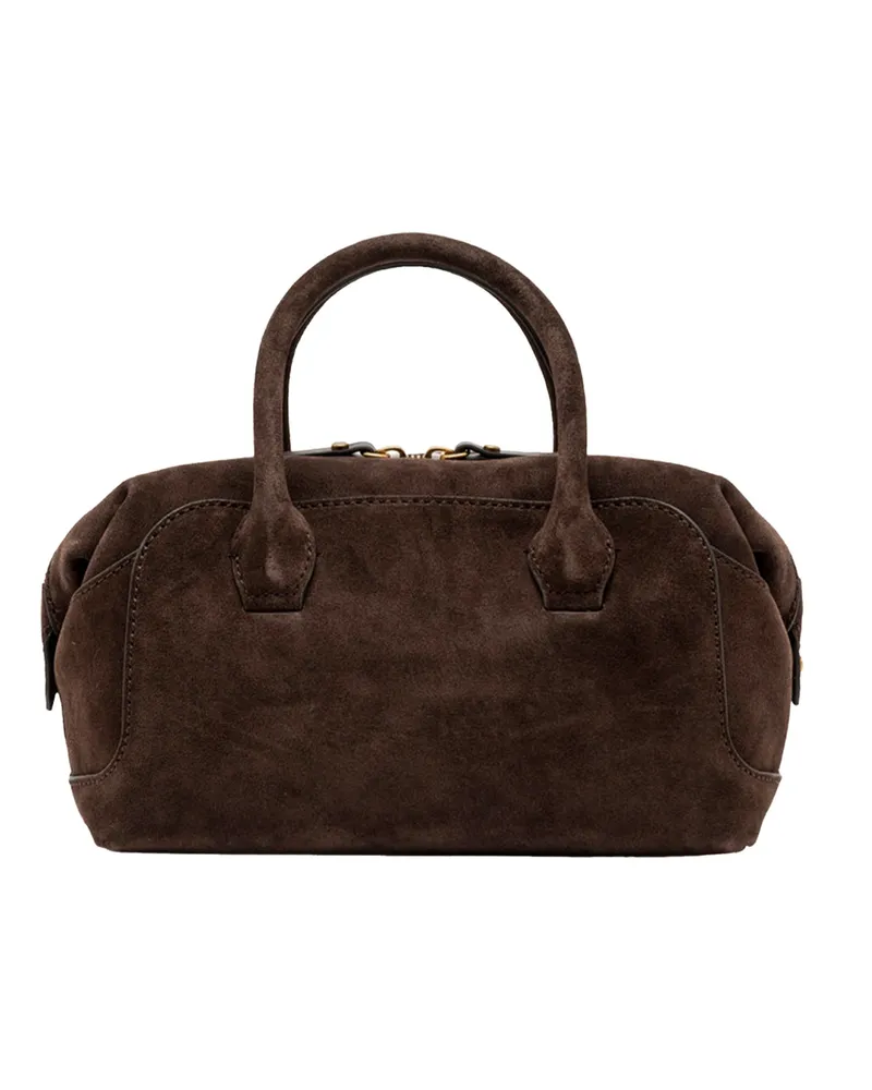 Gianni Chiarini Women's Handbag Gemma Suede Mocha Cow Leather Handbags Hand Bags Brown