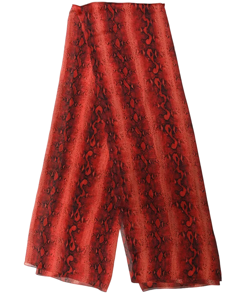 Dolce & Gabbana Printed Silk Sheer Scarf — Red Red