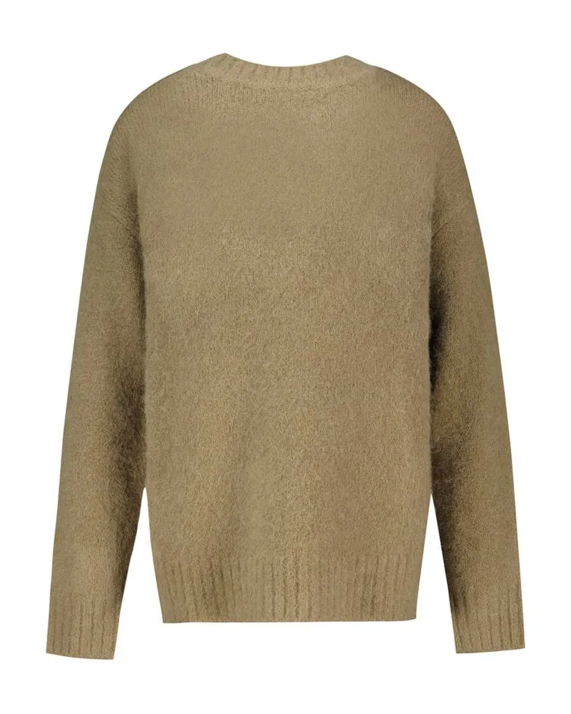 Samsøe & Samsøe Logo-Jacquard Wool Sweater — Beige Beige