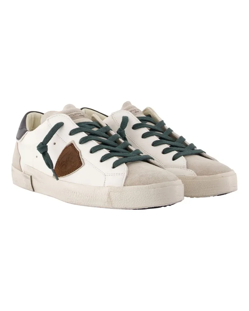 Philippe Model Men's Prsx Low Man Sneakers -  Leather White Shoes White