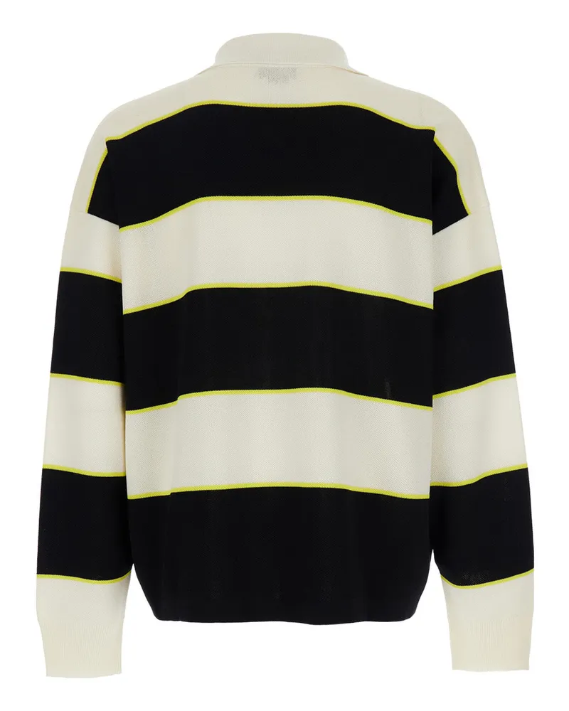 Alexander McQueen Striped Polo Shirt — Black Black