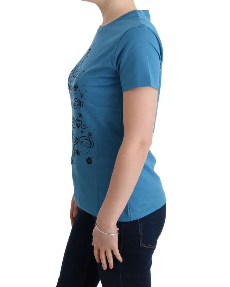 Dolce & Gabbana Women's Blue Cotton 2017 Motive T-Shirt Blue