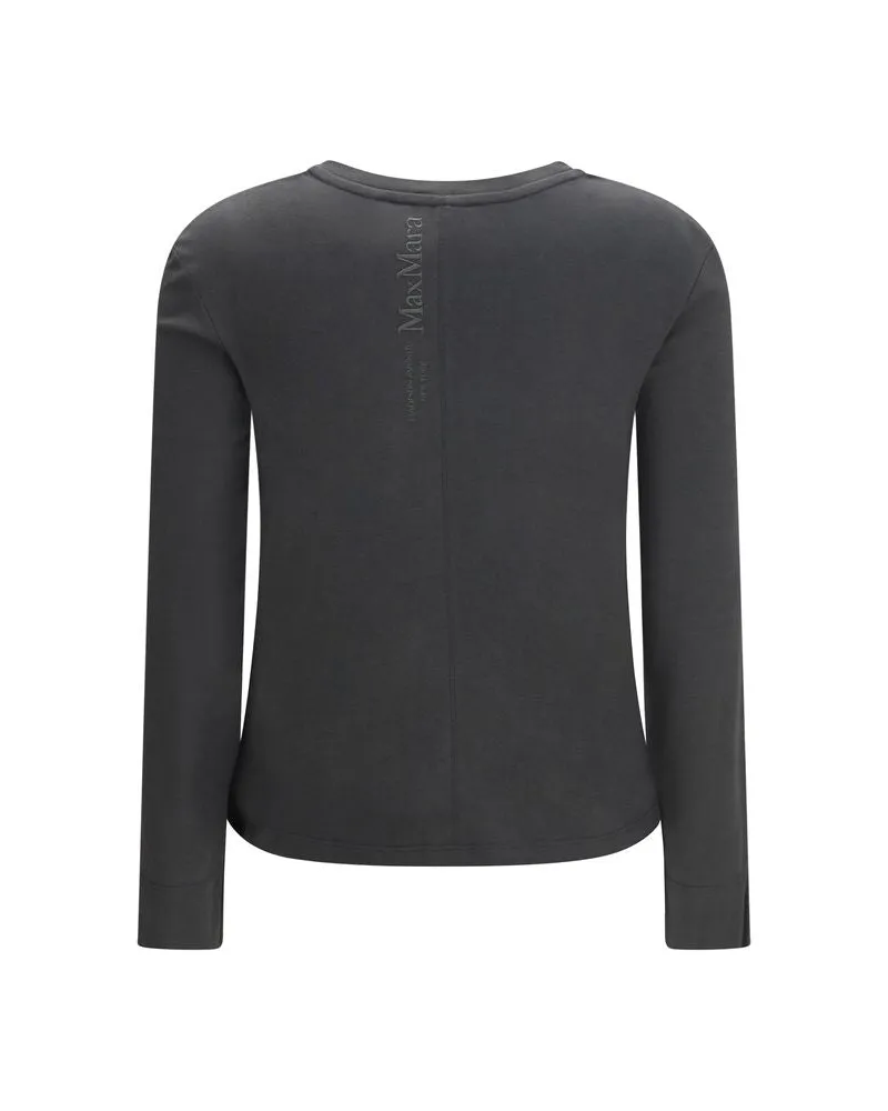 Max Mara Women's Gray Cotton Long Sleeve T-Shirt Gray