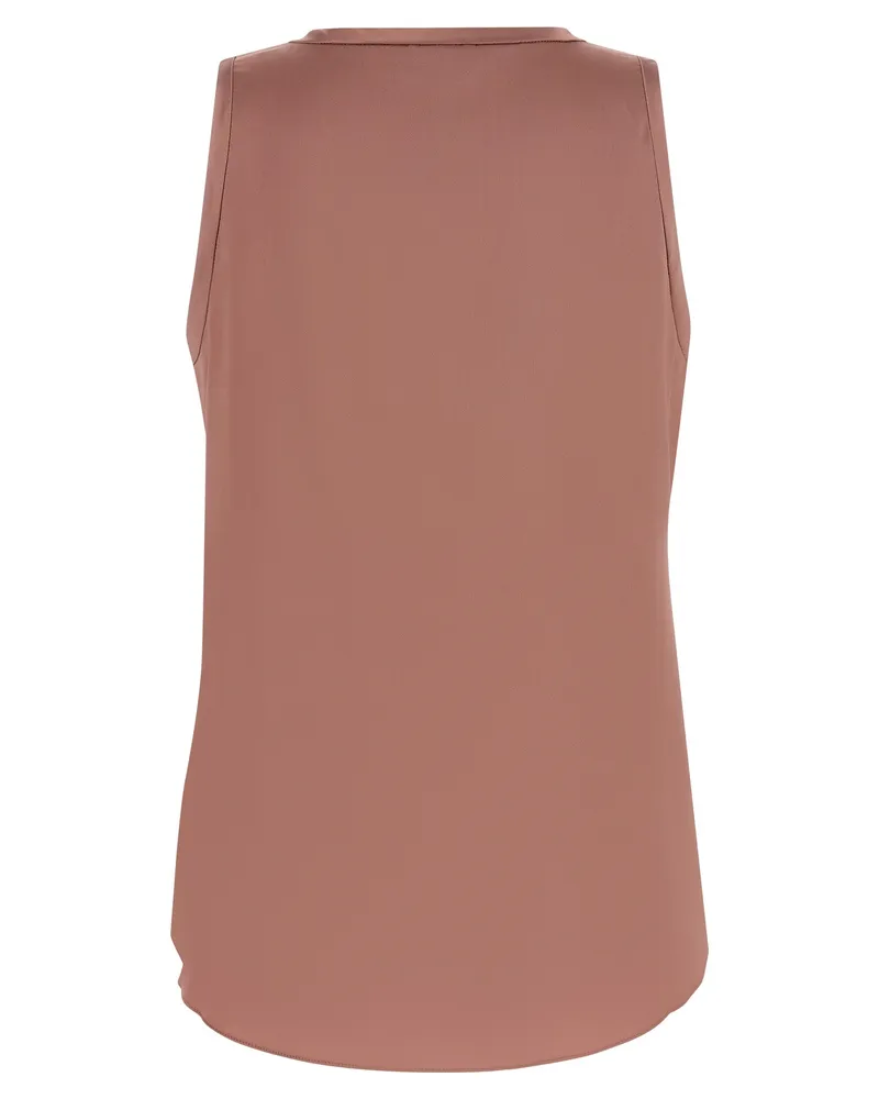 Brunello Cucinelli Women's Multicolor Silk Sleeveles T-Shirt Pink