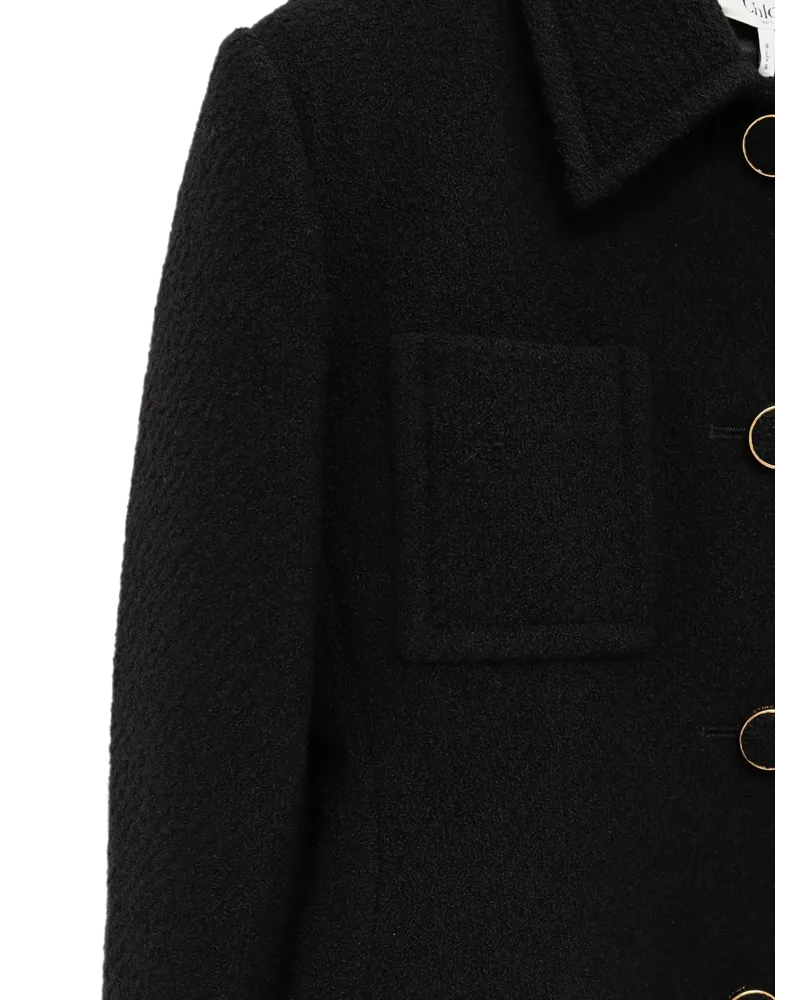 Chloé Women's Veste En Laine Bouclette Noire Black Jacket Black