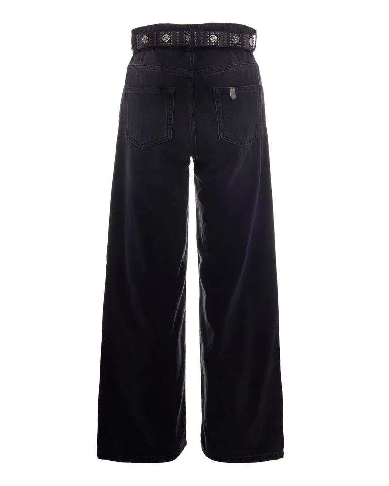 Liu Jo Women's Jeans Candy Belt Black Denim Cotton Black