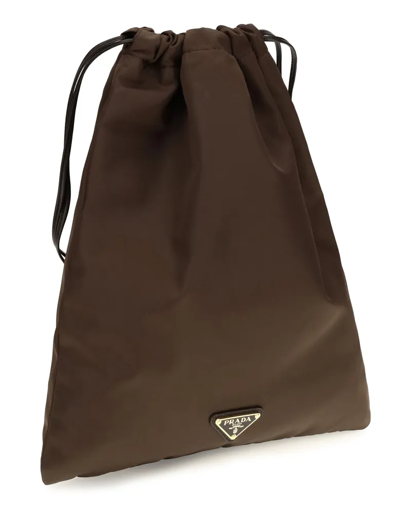 Prada Women's Wish Re-Nylon Clutch Bruciato Polyamide Clutches Brown