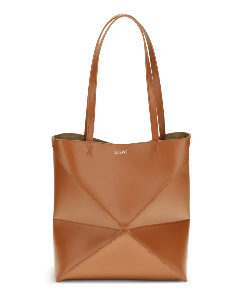 Loewe Puzzle Fold Tote Bag — Brown Brown