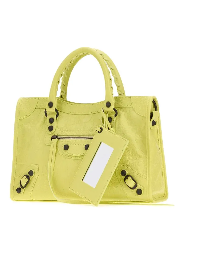Balenciaga Women's Fluo Yellow Leather Small Le City Handbag Limoncello Borse A Mano Bag Yellow