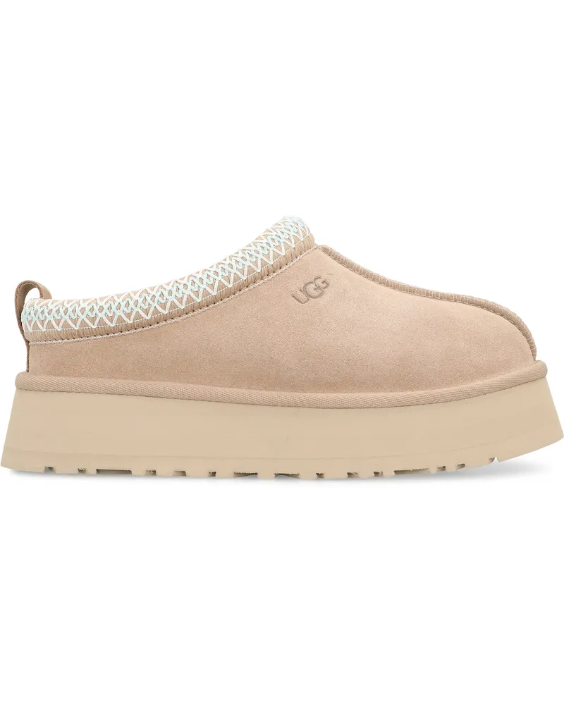 UGG Women's Tazz Ii Suede Clog Sand Slippers Flat Shoes Beige