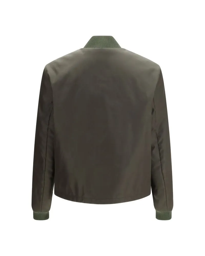 Prada Men's Bicolor Nylon Bomber Clothing Gray