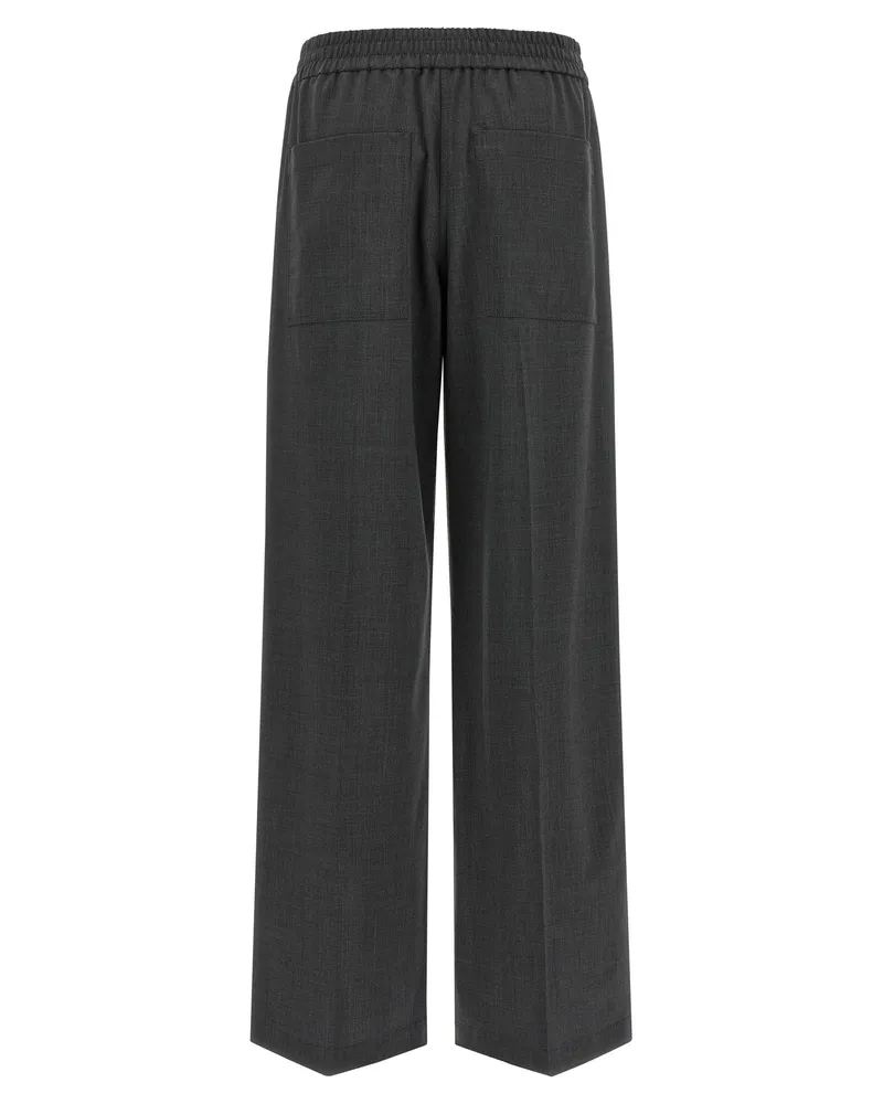 Brunello Cucinelli Cool Wool Flared Trousers — charcoal Charcoal