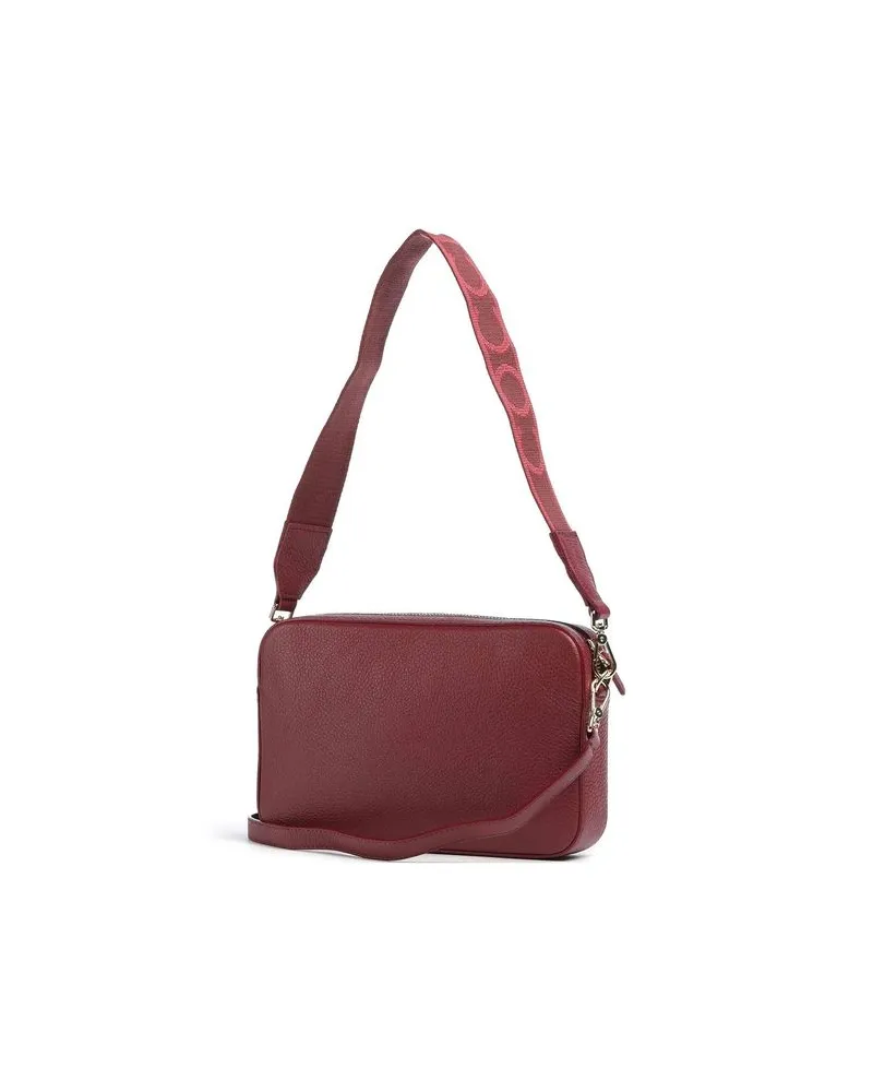 Coccinelle Grained Leather Shoulder Bag — Red Red