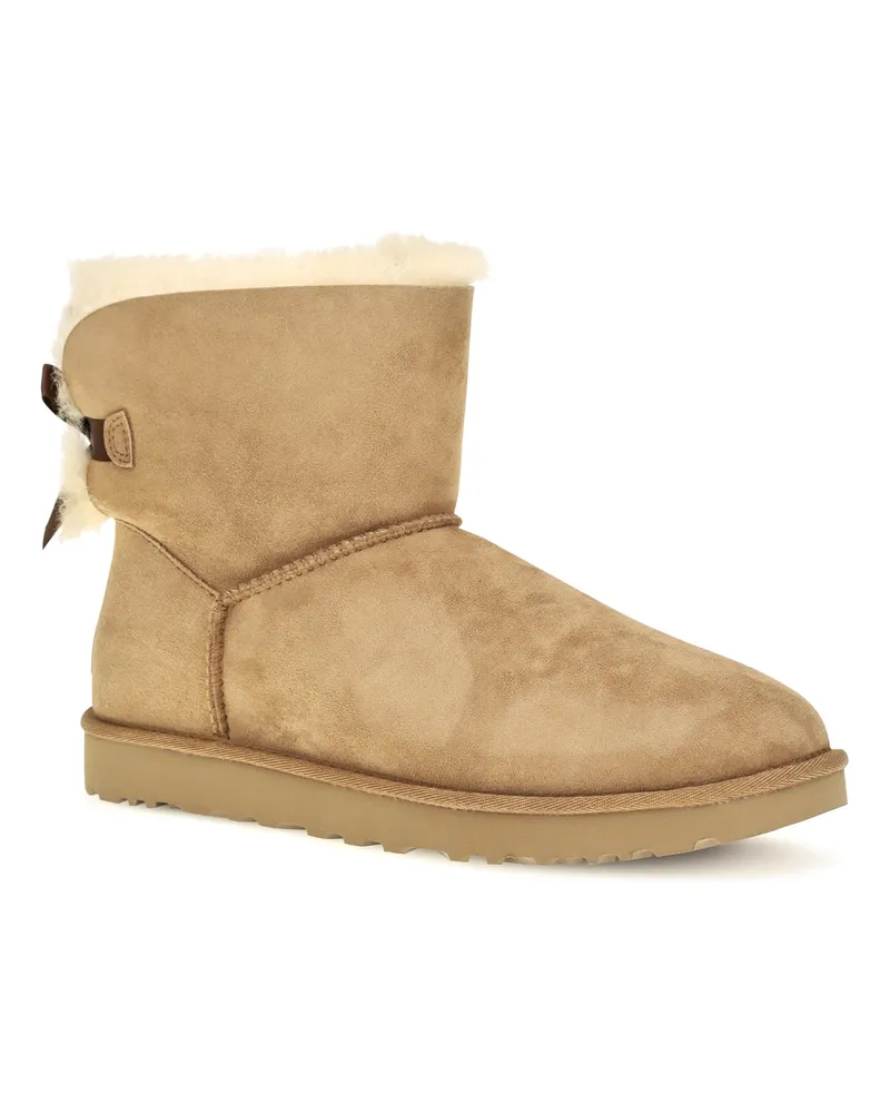 UGG Women's Boots Mini Bailey Bow Ii Chestnut Upper: Mutton Beige