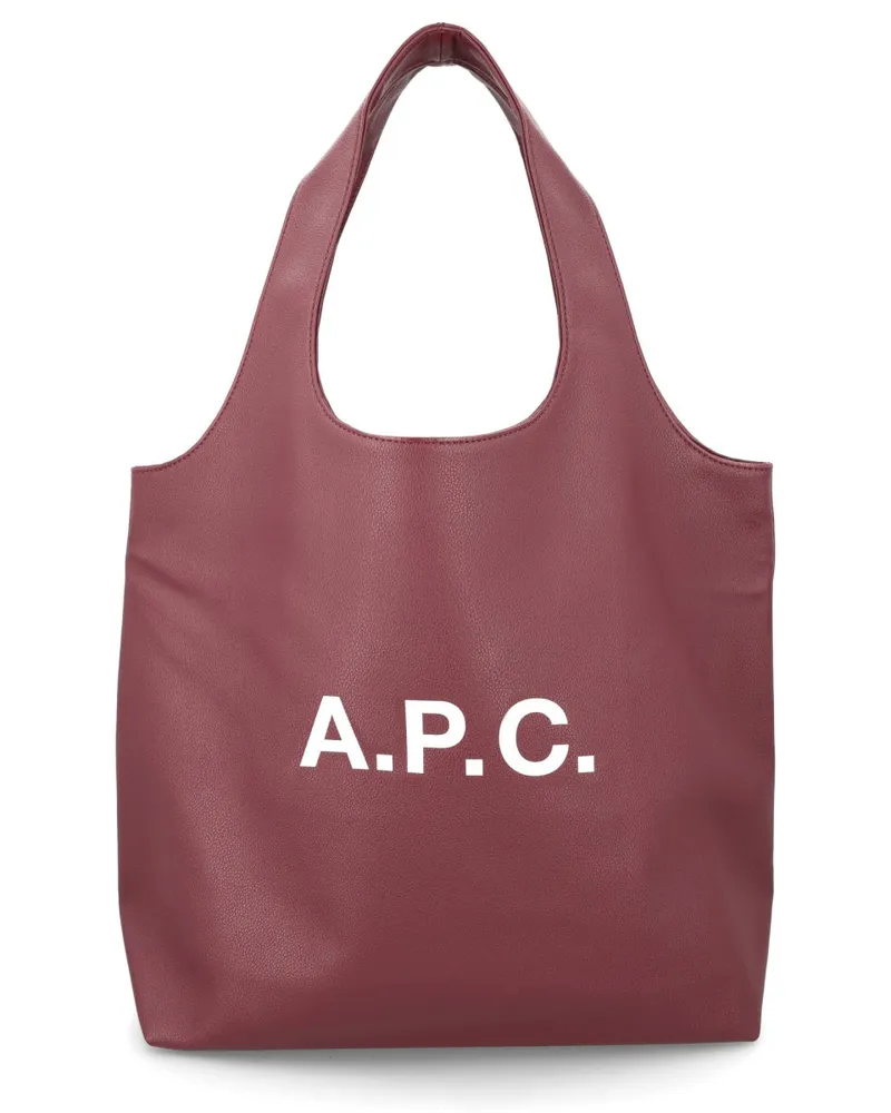 A.P.C. Women's Ninon Tote Bag Bordeaux Polyurethane Handbags Hand Burgundy