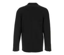 Men's Face Blazer Black Wool Nylon Elastane Blazers