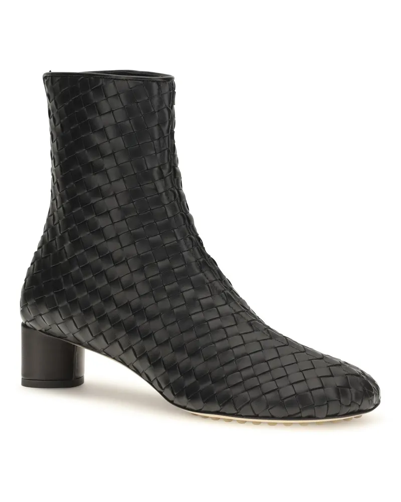 Bottega Veneta Cherry Intrecciato Ankle Boot — Black Black