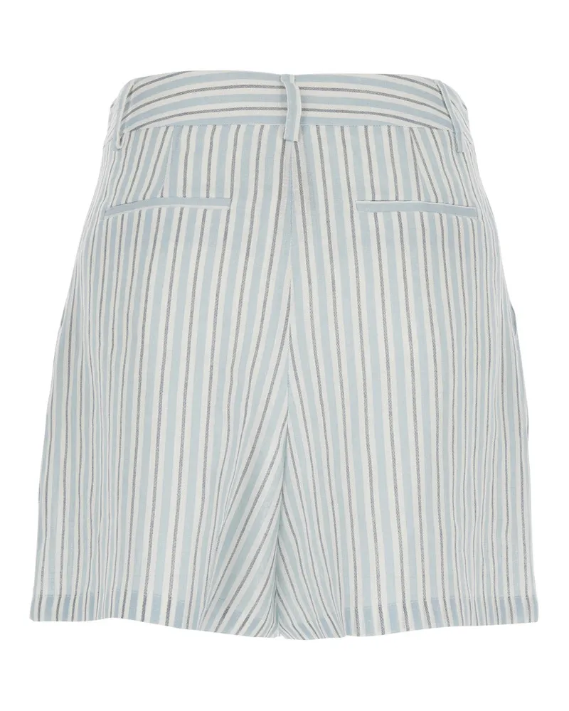 Semicouture Women's Shorts Striped Linen Multicolour Blue