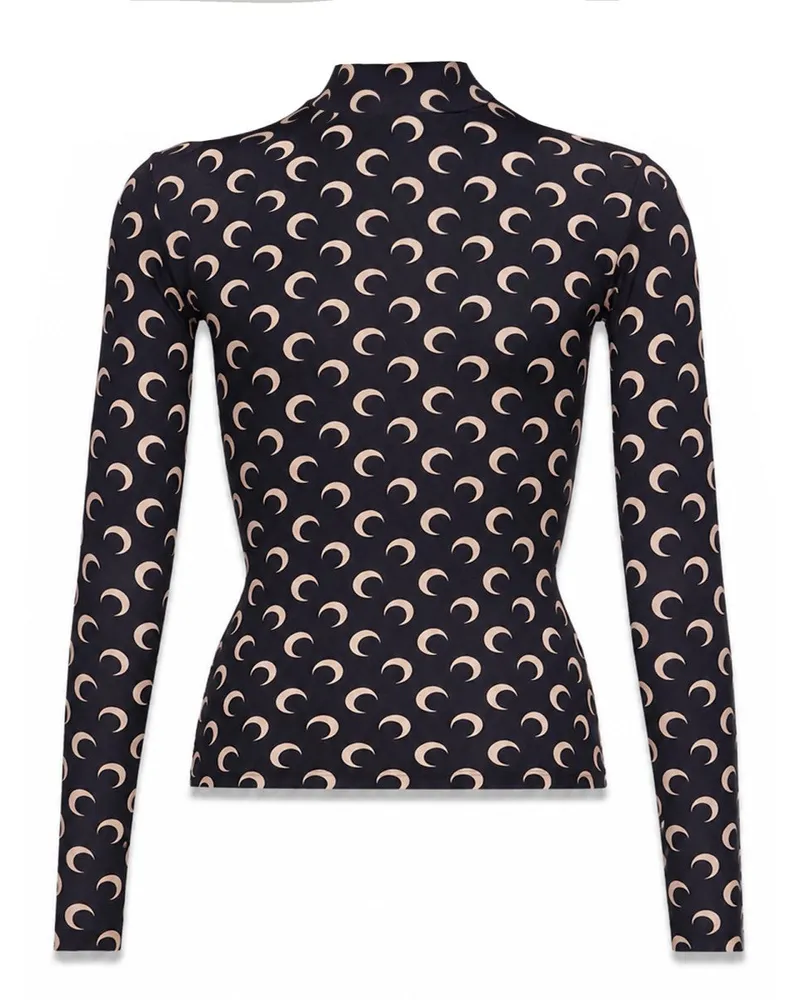Marine Serre Moon-Printed T-Shirt — Black Black