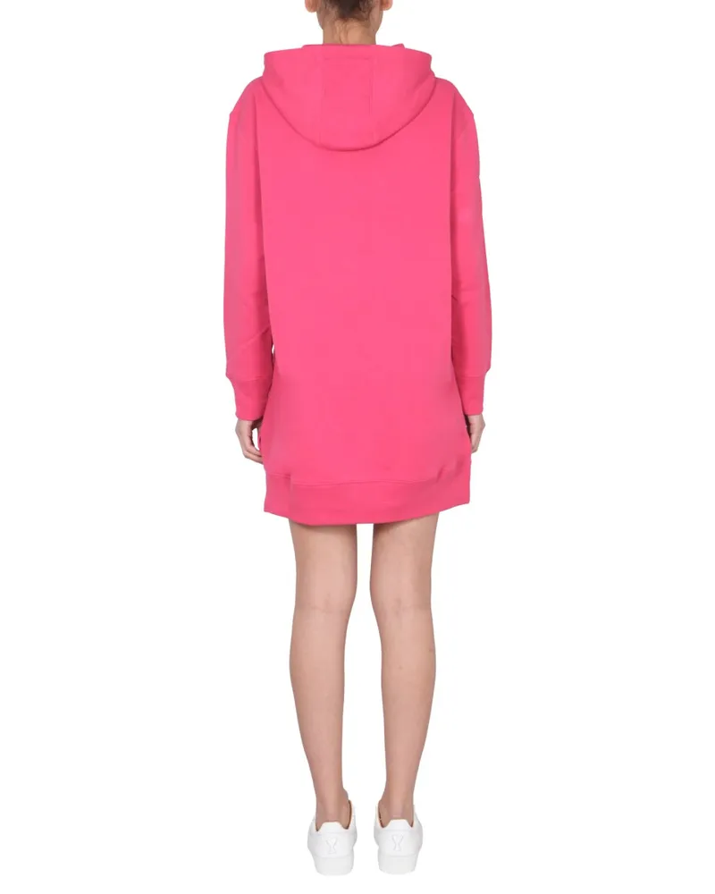 Moschino Multicolor Flocked Logo Dress — Pink Pink