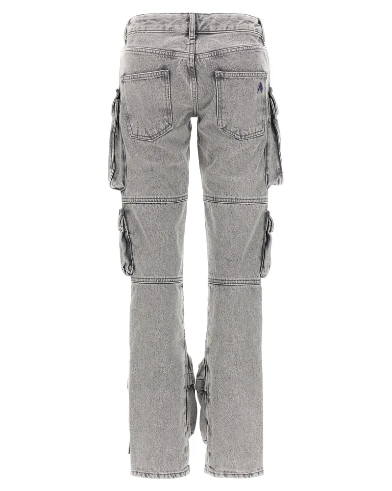 ATTICO Women's Gray Cotton Cargo Pants Gray