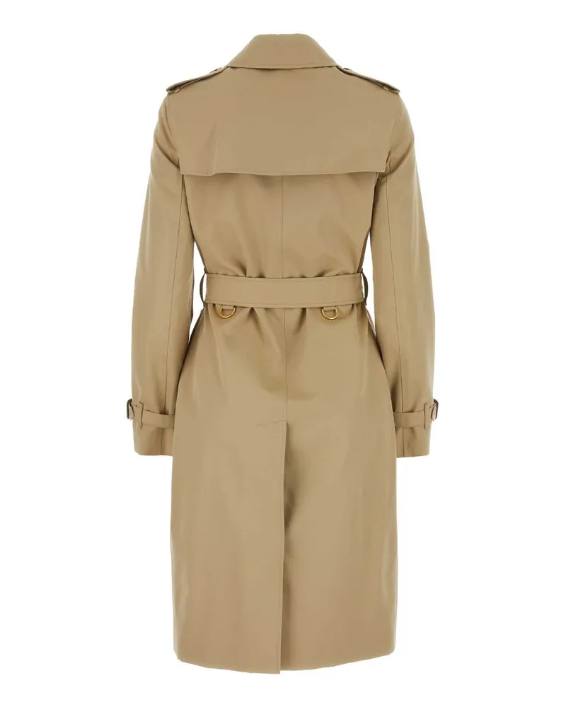 Burberry Women's Beige Cotton Trench Coat Honey Beige