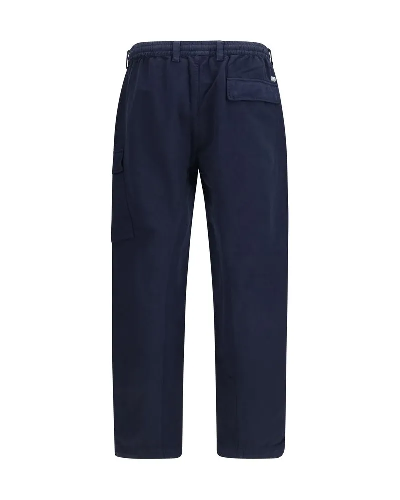 C.P. Company Men Blue Cotton Cargo Pants Navy