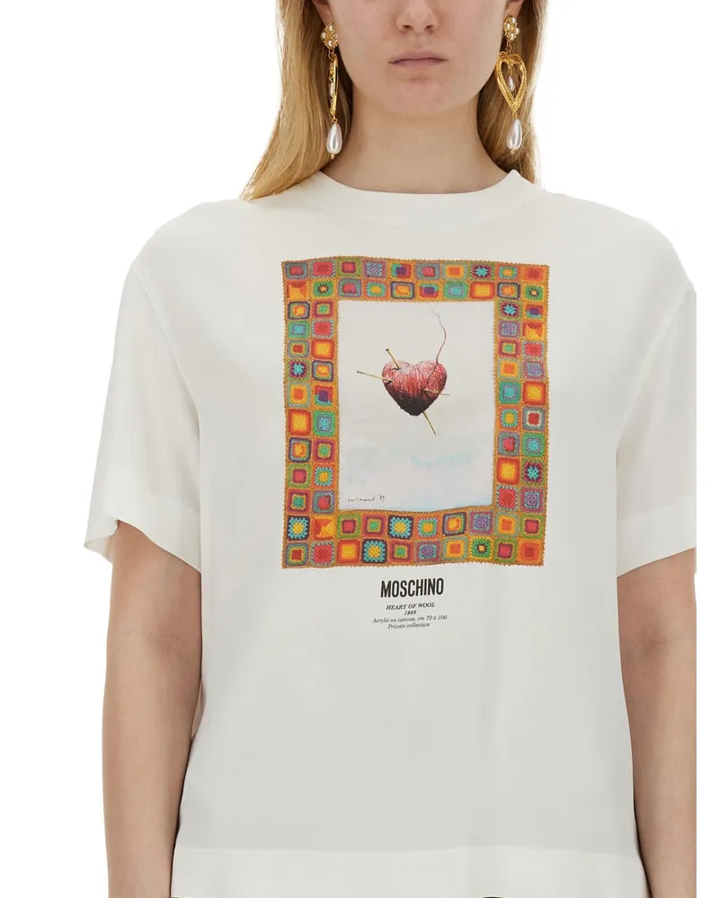Moschino Heart Design T-Shirt — White White