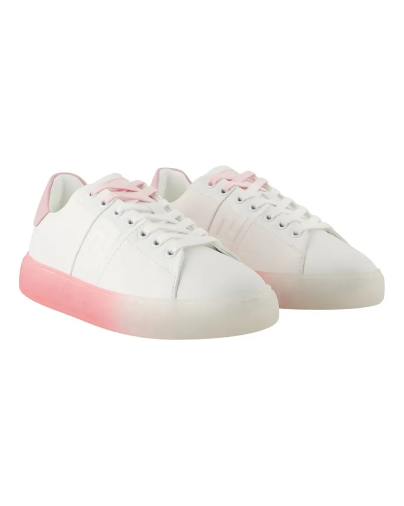Versace Women's Free Bio Sneakers -  Leather White Calfskin Shoes White