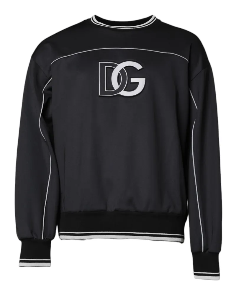 Dolce & Gabbana Men's Logo-Embroidered Sweatshirt Black Polyester Elastane Sweatshirts Black