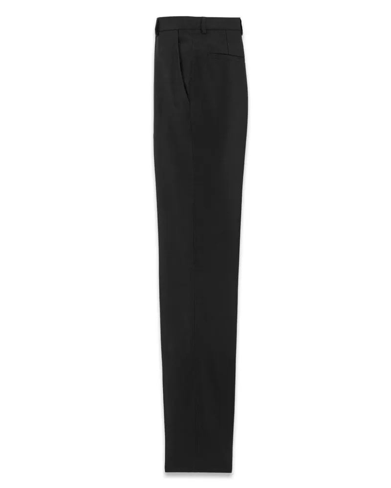 Saint Laurent High-Waisted Tailored Trousers — Black Black