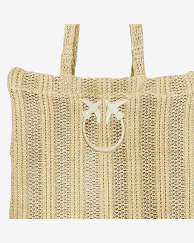Pinko Women's Tote Bag Raffia Yellow Polypropylene Yellow